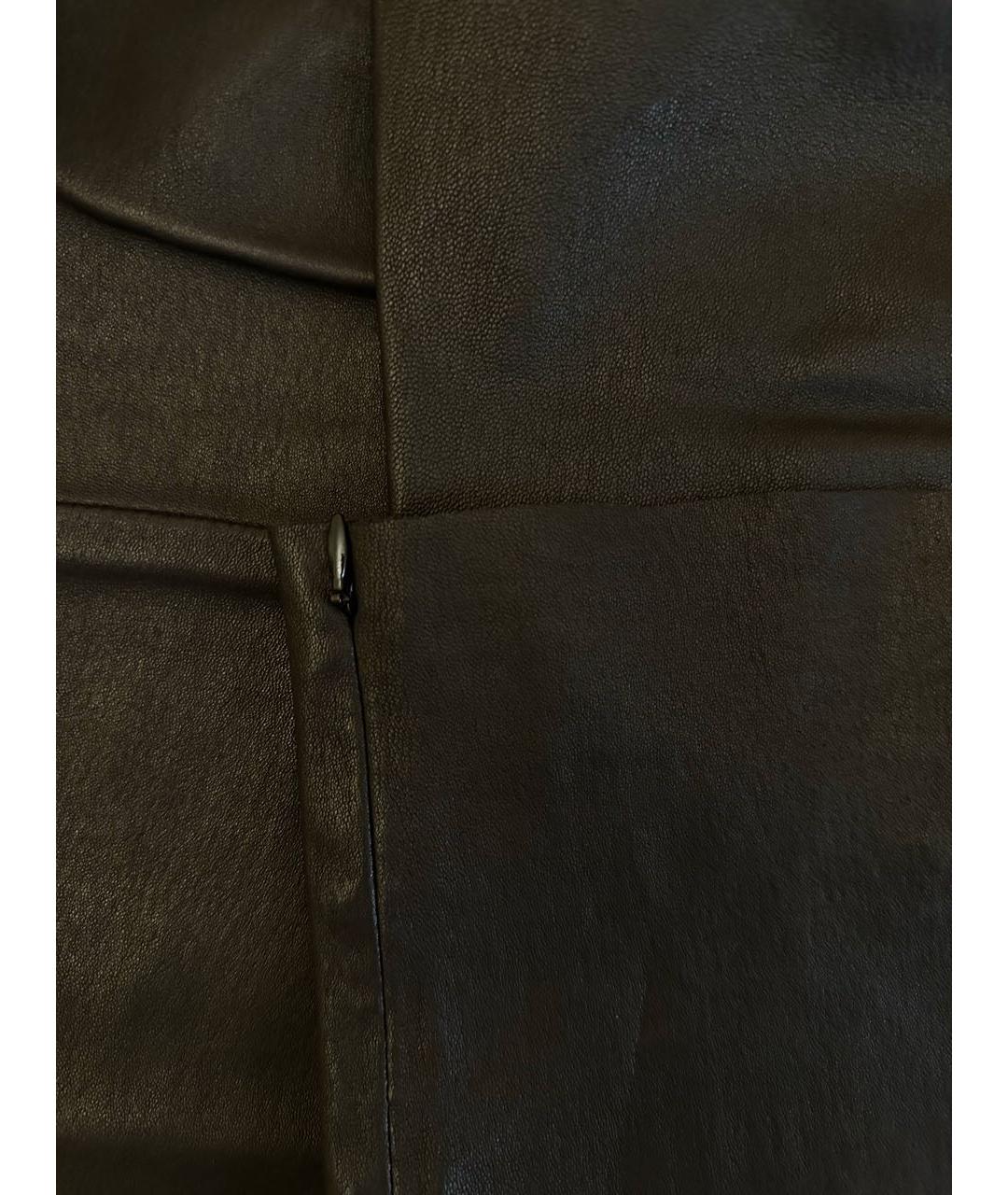 NEIL BARRETT Черные кожаные брюки узкие, фото 7