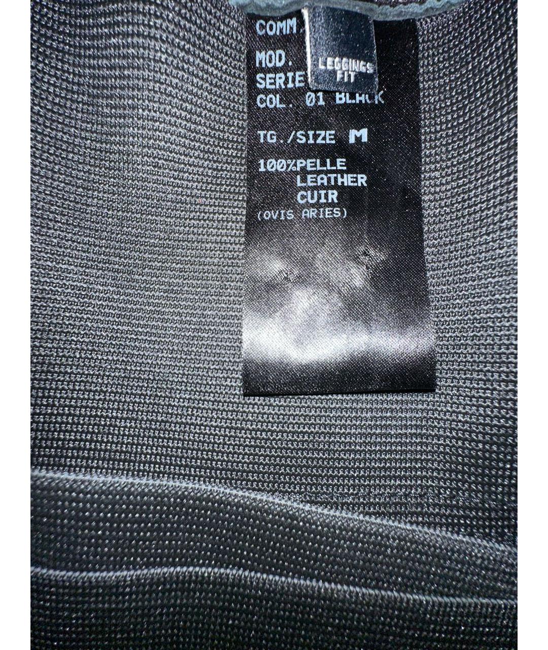 NEIL BARRETT Черные кожаные брюки узкие, фото 5