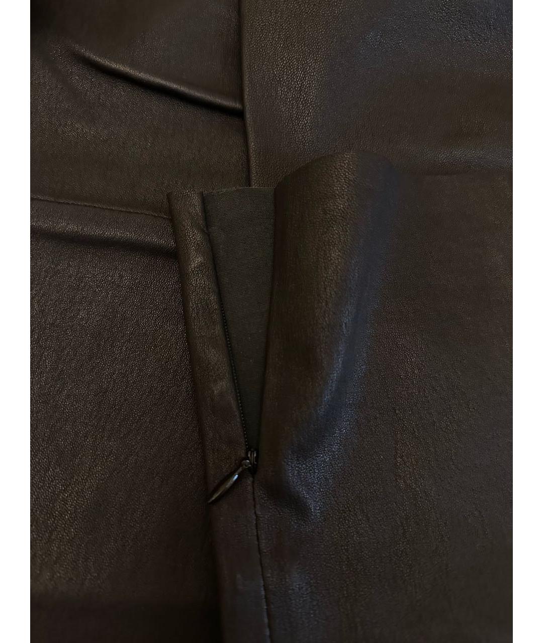 NEIL BARRETT Черные кожаные брюки узкие, фото 6