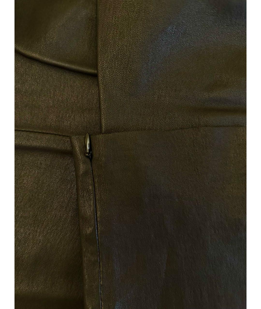 NEIL BARRETT Хаки кожаные брюки узкие, фото 6