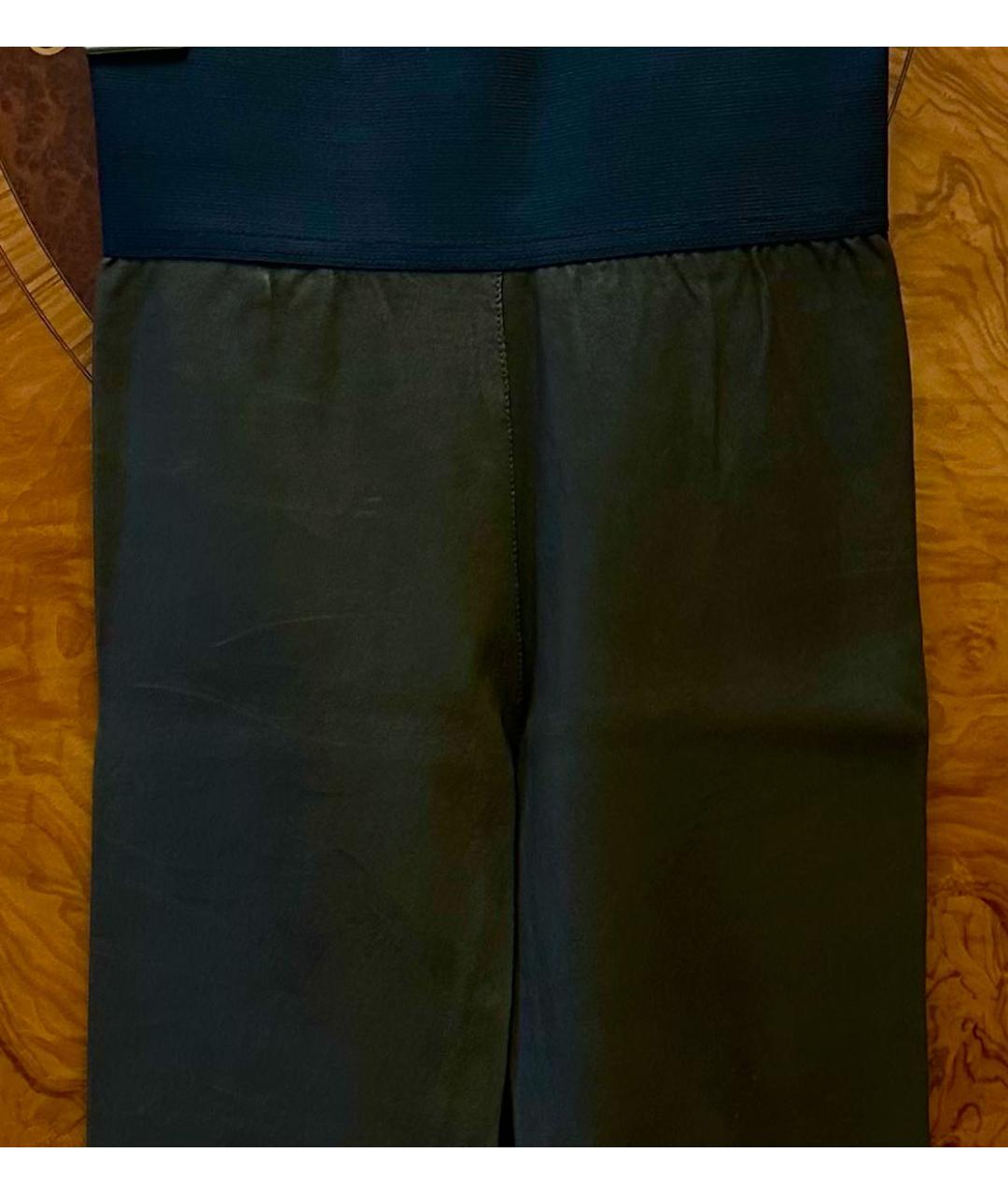NEIL BARRETT Хаки кожаные брюки узкие, фото 4