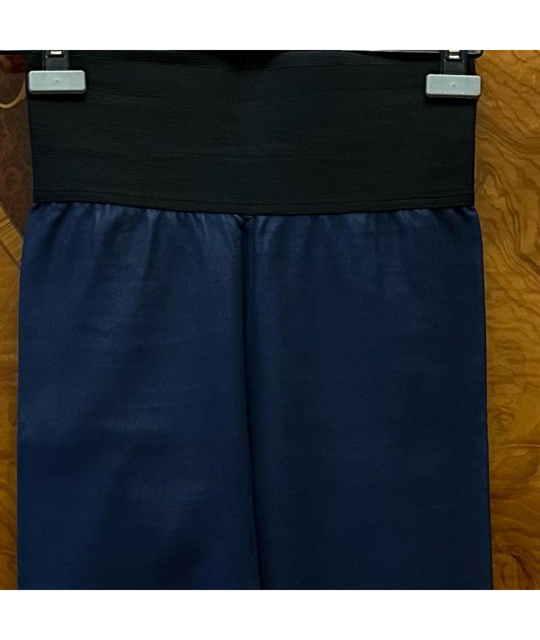 NEIL BARRETT Темно-синие кожаные брюки узкие, фото 3