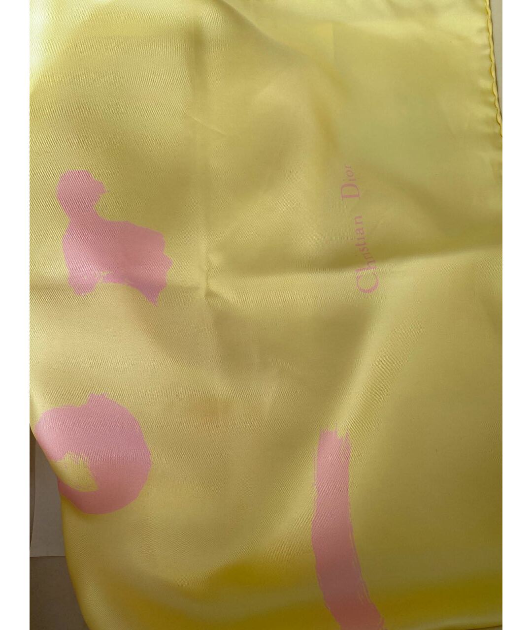 CHRISTIAN DIOR PRE-OWNED Желтый шелковый шарф, фото 4