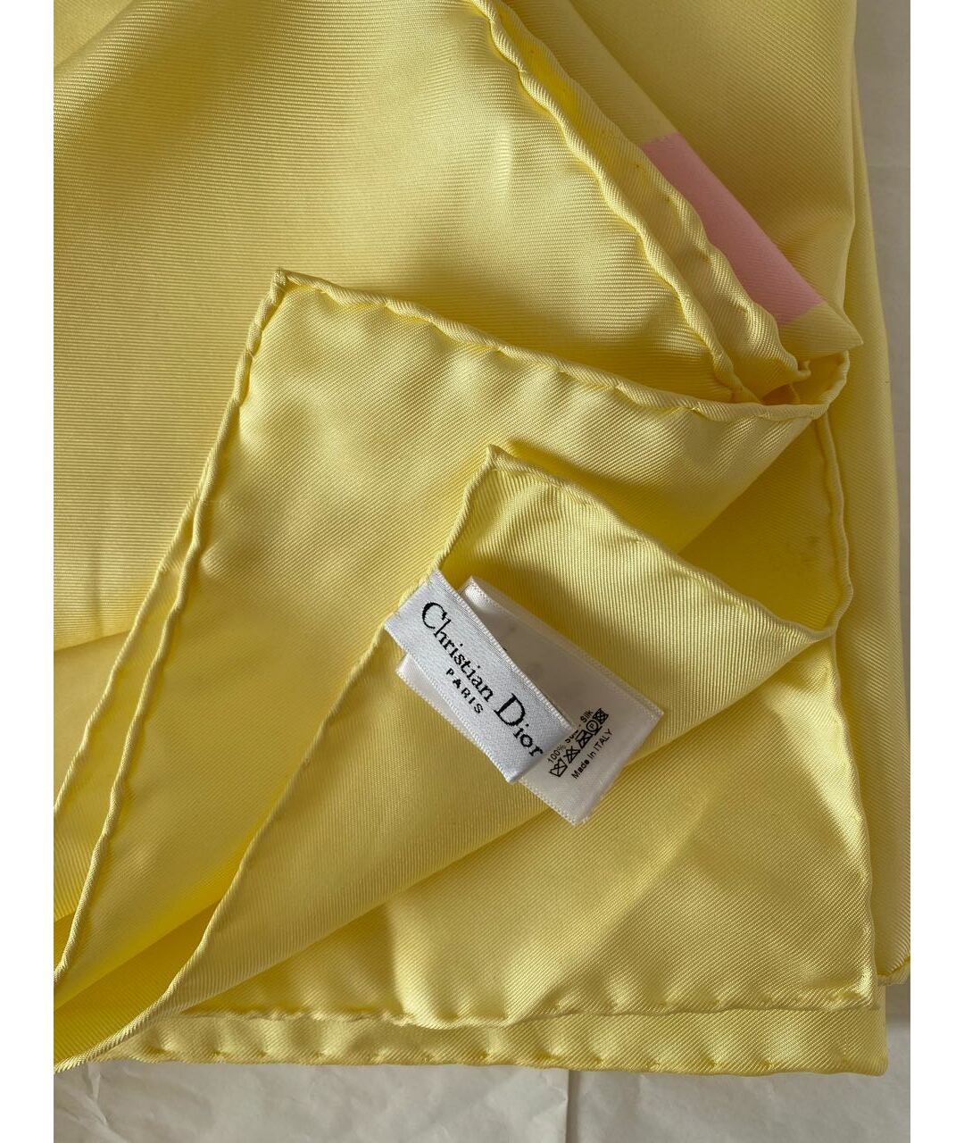 CHRISTIAN DIOR PRE-OWNED Желтый шелковый шарф, фото 3