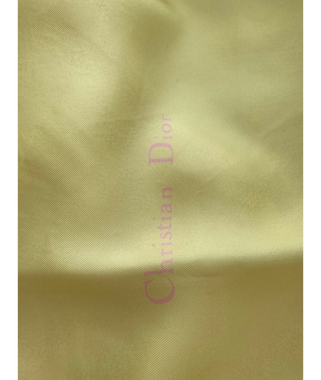 CHRISTIAN DIOR PRE-OWNED Желтый шелковый шарф, фото 6