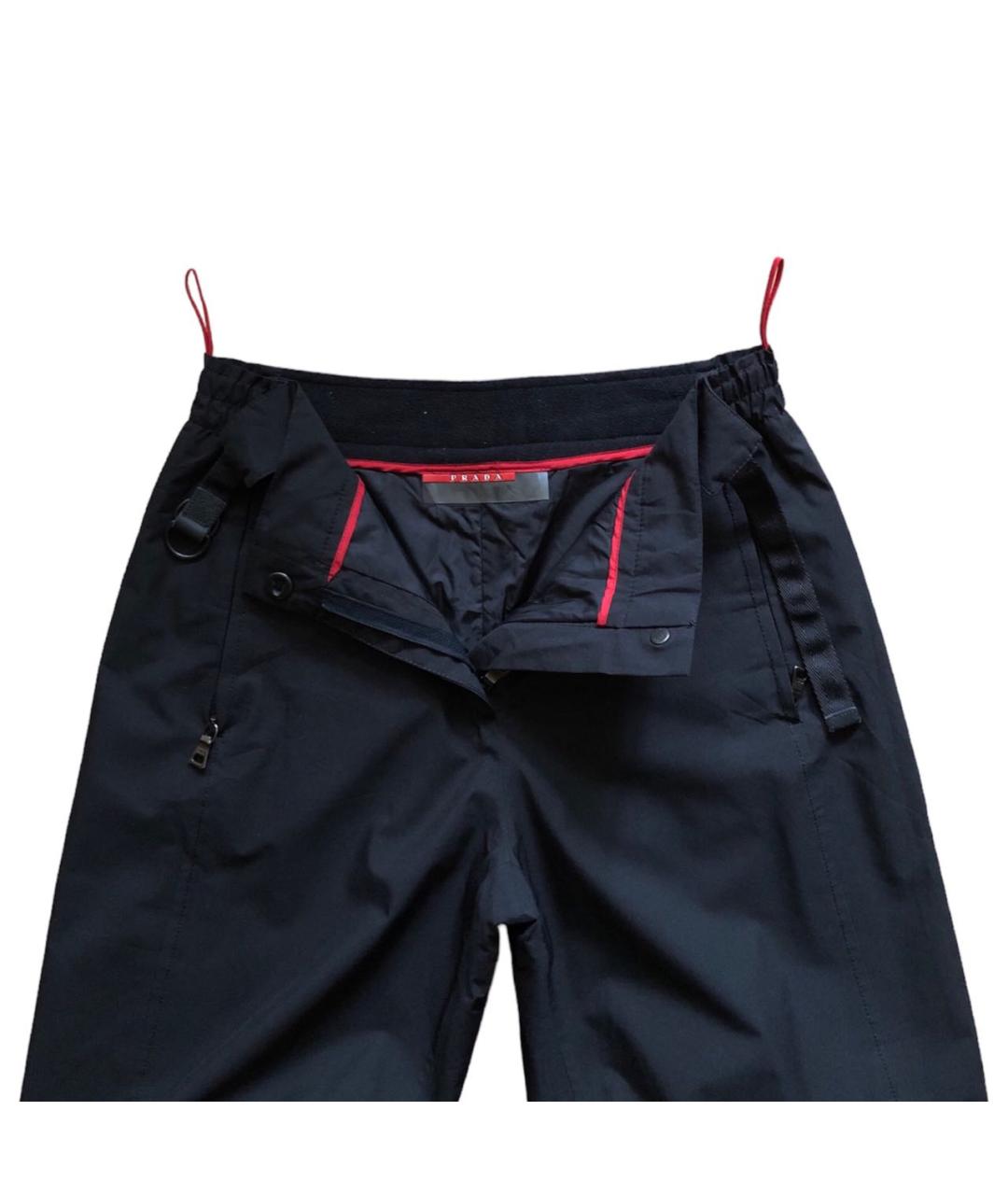 PRADA VINTAGE Черные полиэстеровые спортивные брюки и шорты, фото 2