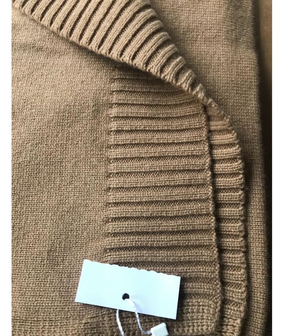 'S MAX MARA Коричневый шерстяной шарф, фото 4