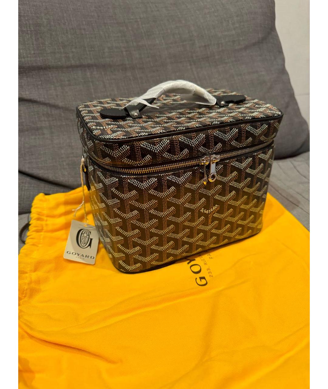 GOYARD Черная кожаная косметичка, фото 6