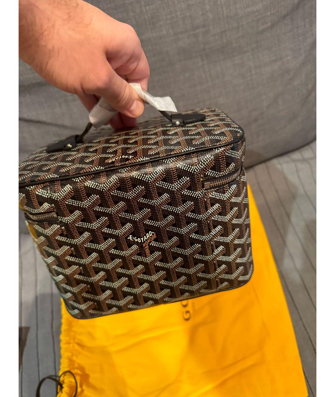 GOYARD Черная кожаная косметичка, фото 3