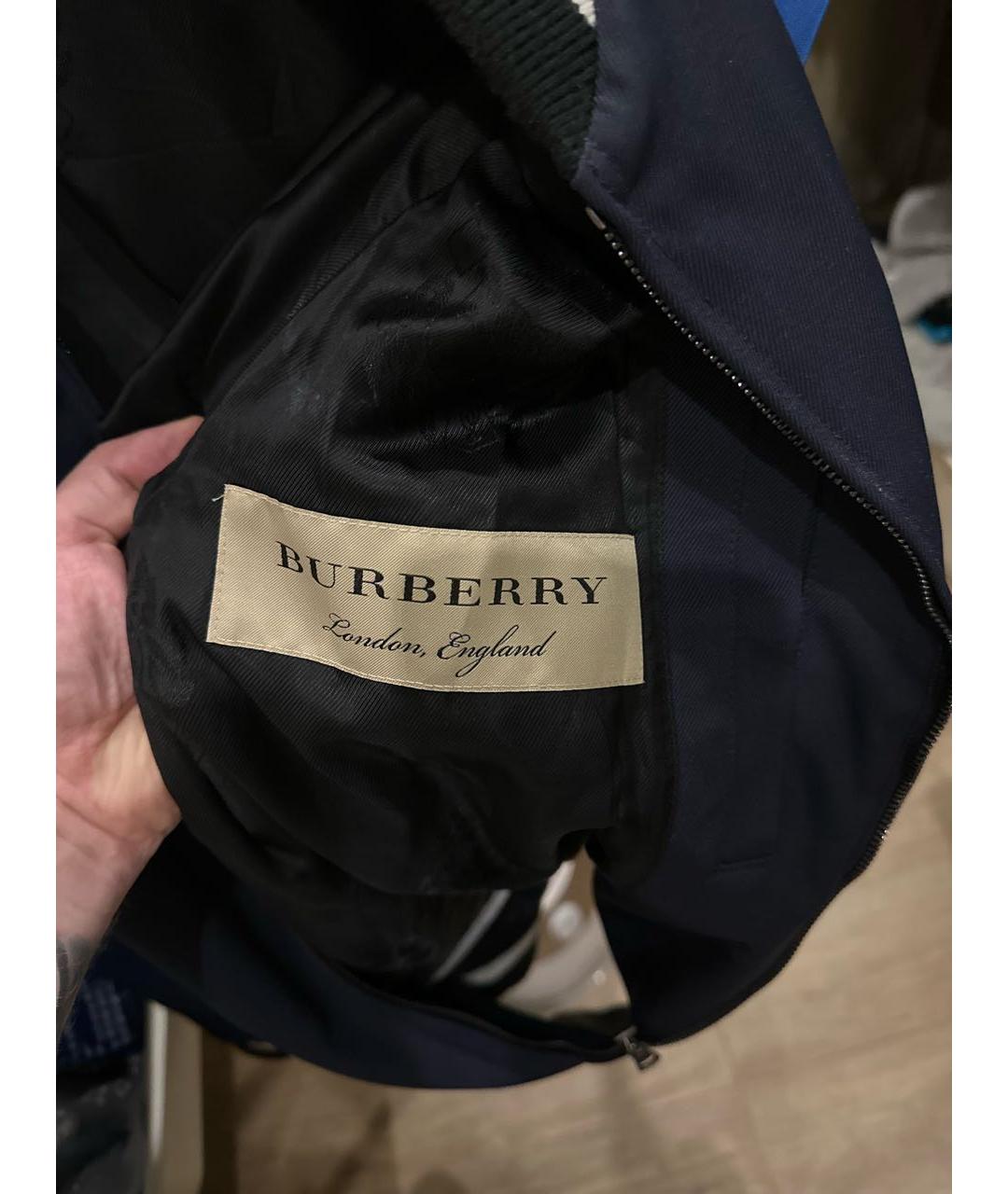 BURBERRY Темно-синяя шелковая куртка, фото 6