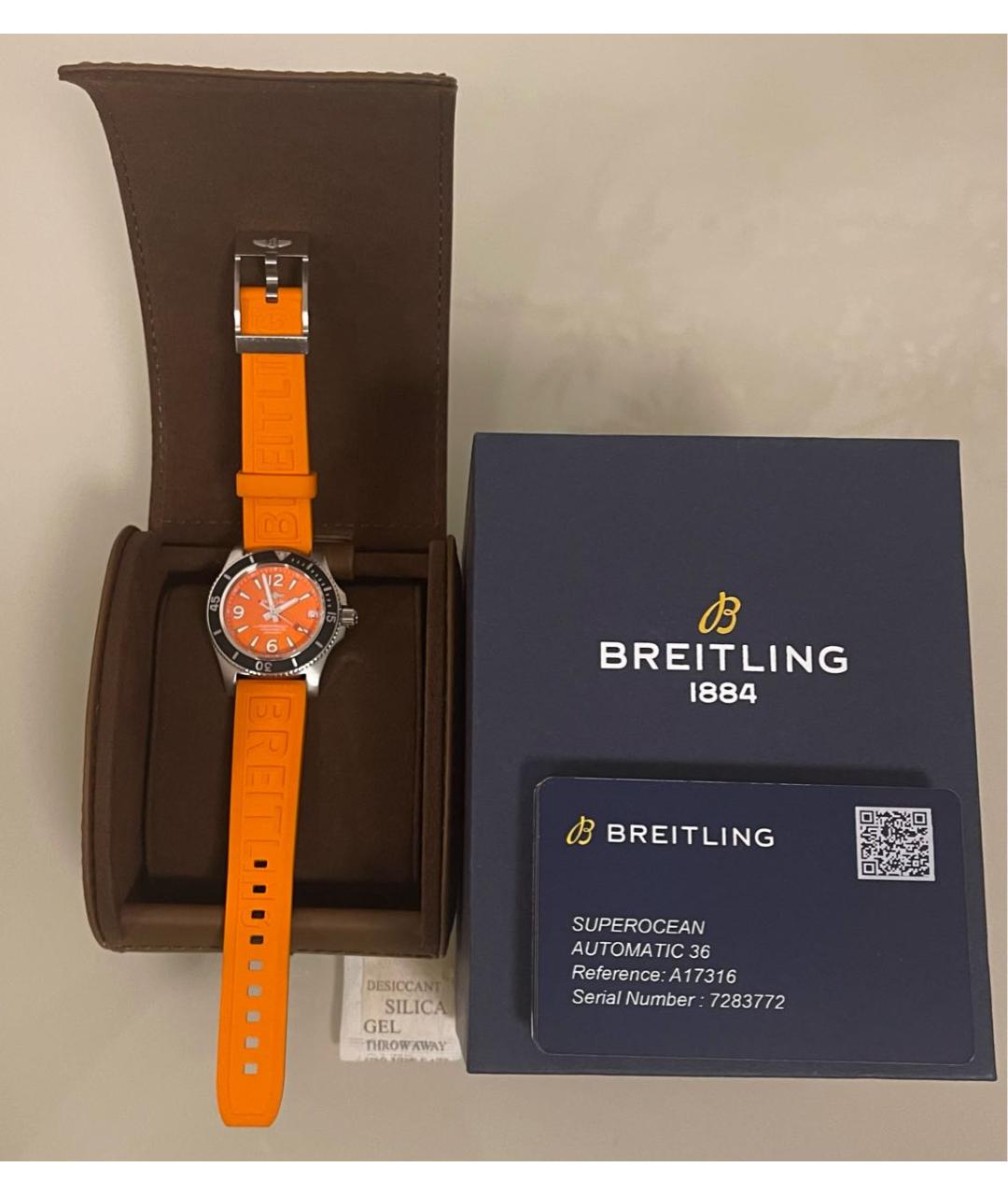 BREITLING Оранжевое стальные часы, фото 6