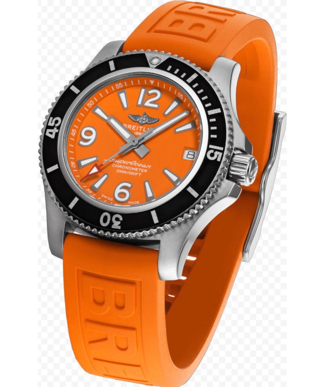 BREITLING Оранжевое стальные часы, фото 2