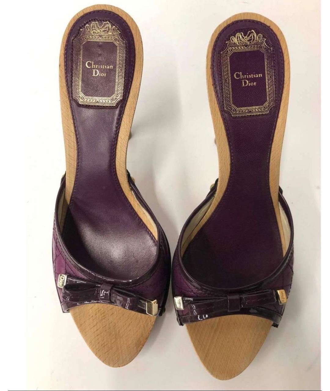 CHRISTIAN DIOR PRE-OWNED Фиолетовые кожаные босоножки, фото 8