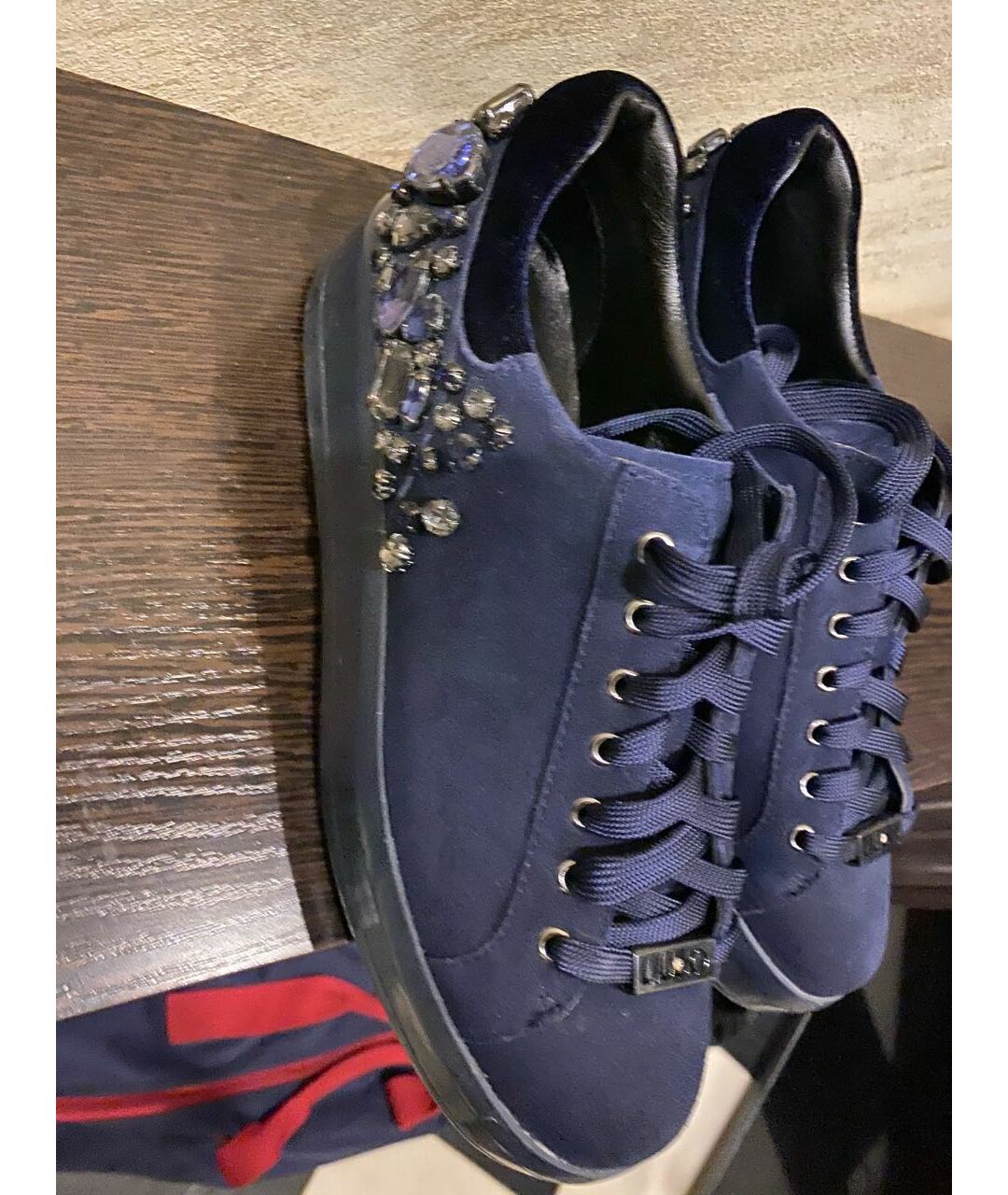 LIU JO Синие текстильные кроссовки, фото 5