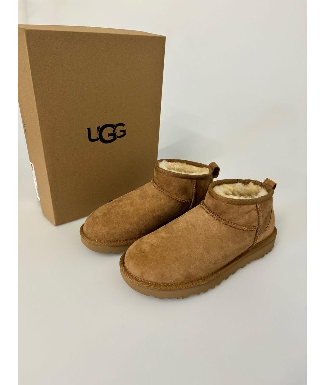 UGG AUSTRALIA Коричневые замшевые полусапоги, фото 3