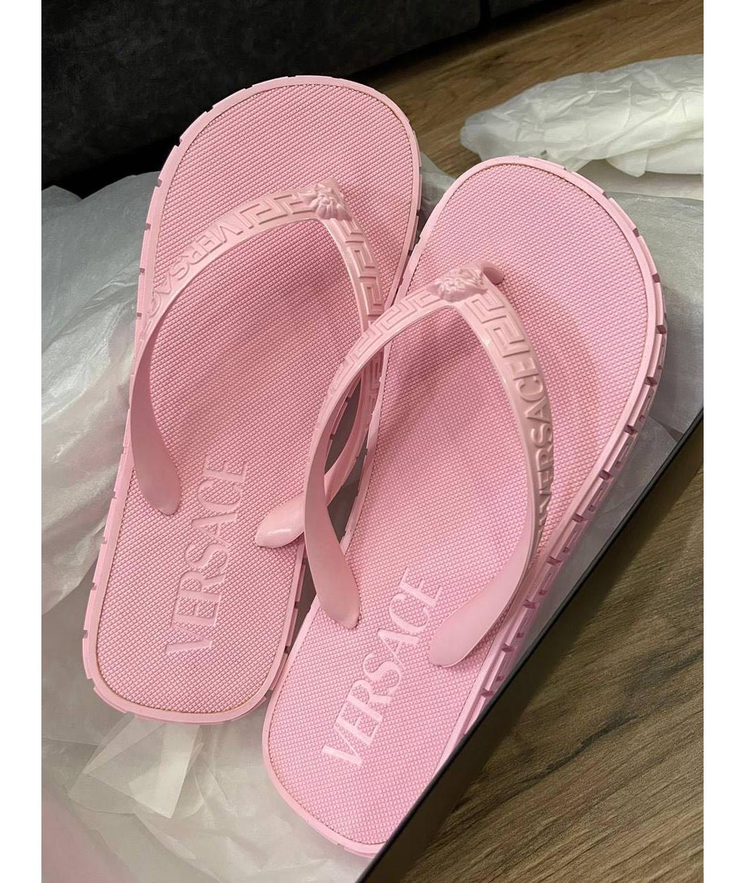 VERSACE Розовые шлепанцы, фото 3