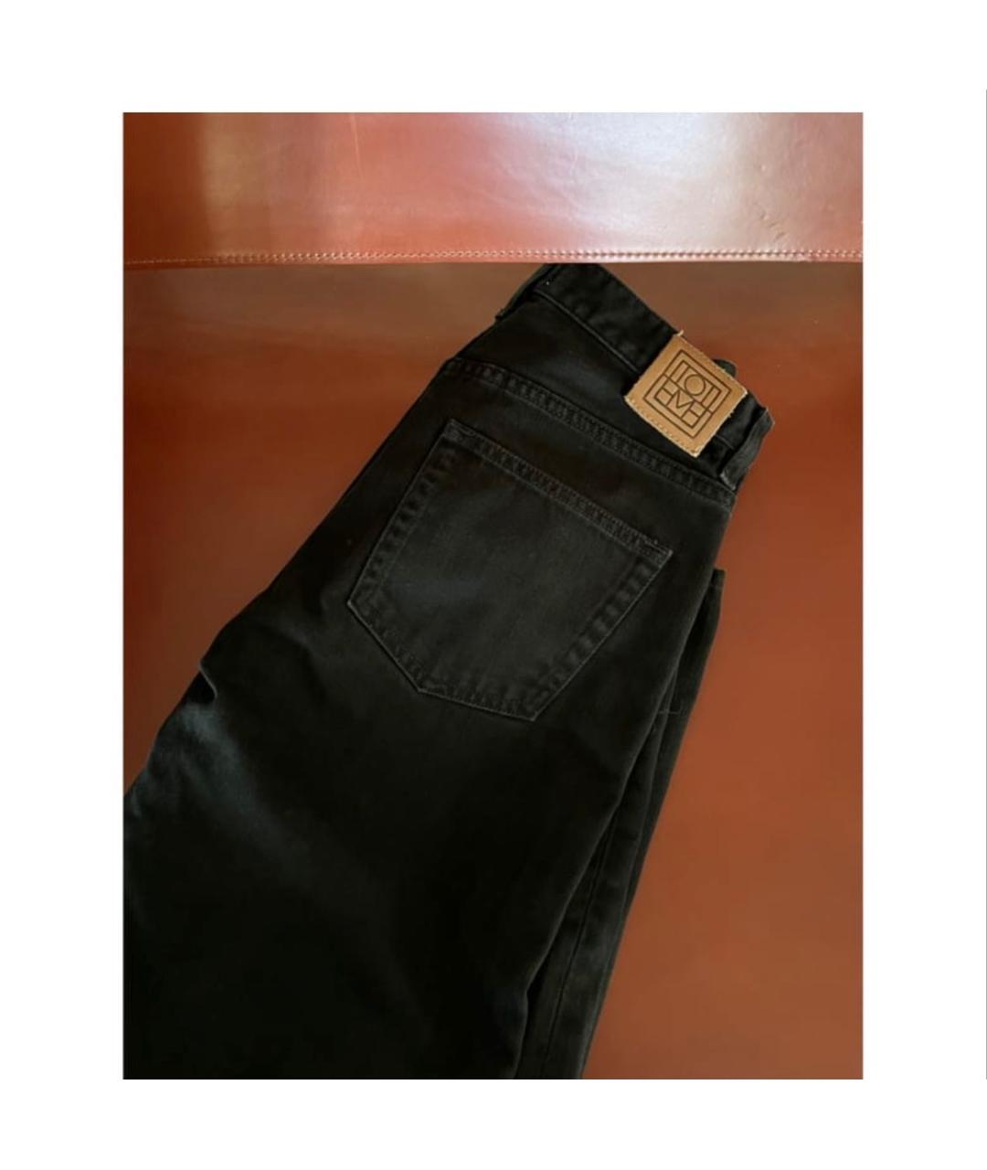 TOTEME Черные хлопковые прямые джинсы, фото 3