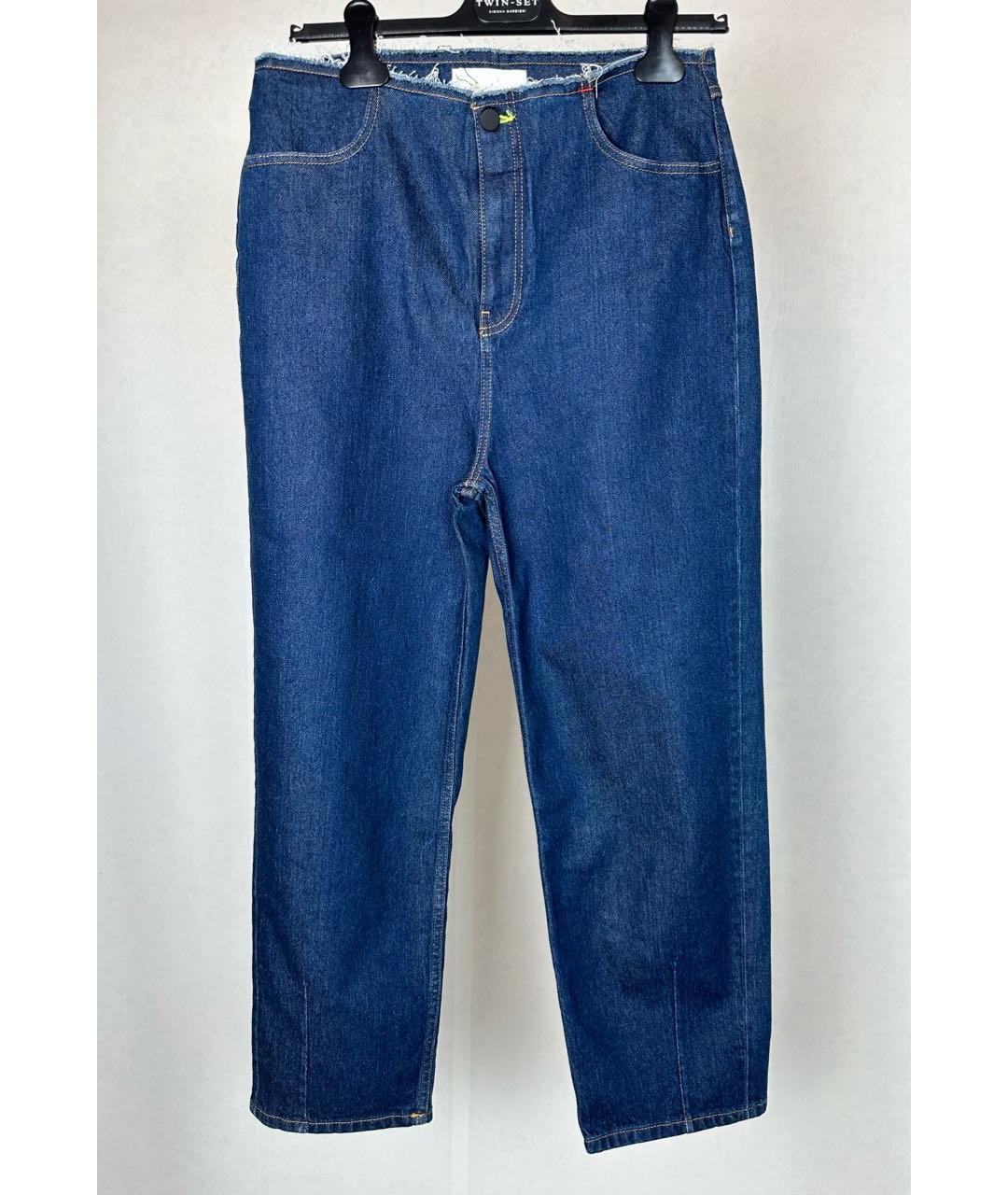 LIVIANA CONTI Темно-синие хлопко-лиоцелловые прямые джинсы, фото 8