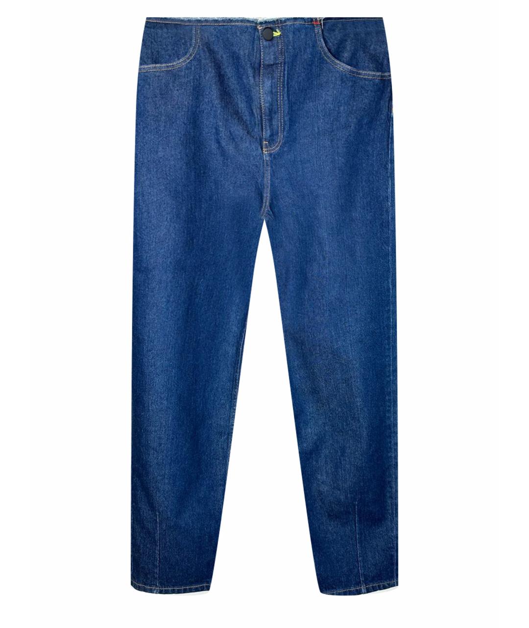 LIVIANA CONTI Темно-синие хлопко-лиоцелловые прямые джинсы, фото 1