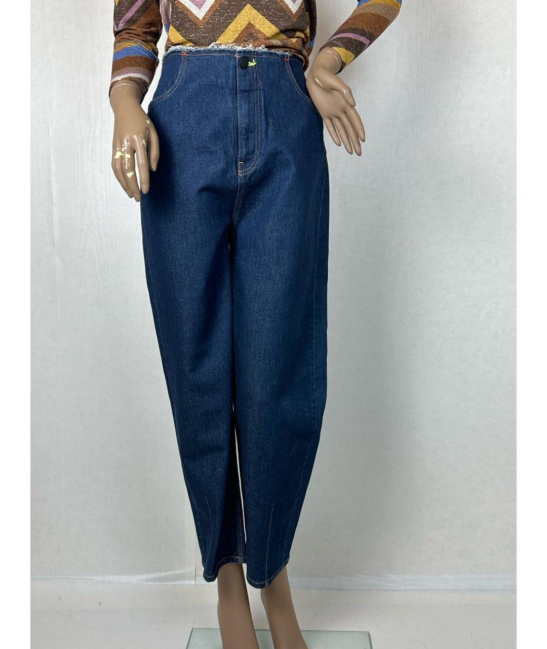 LIVIANA CONTI Темно-синие хлопко-лиоцелловые прямые джинсы, фото 5