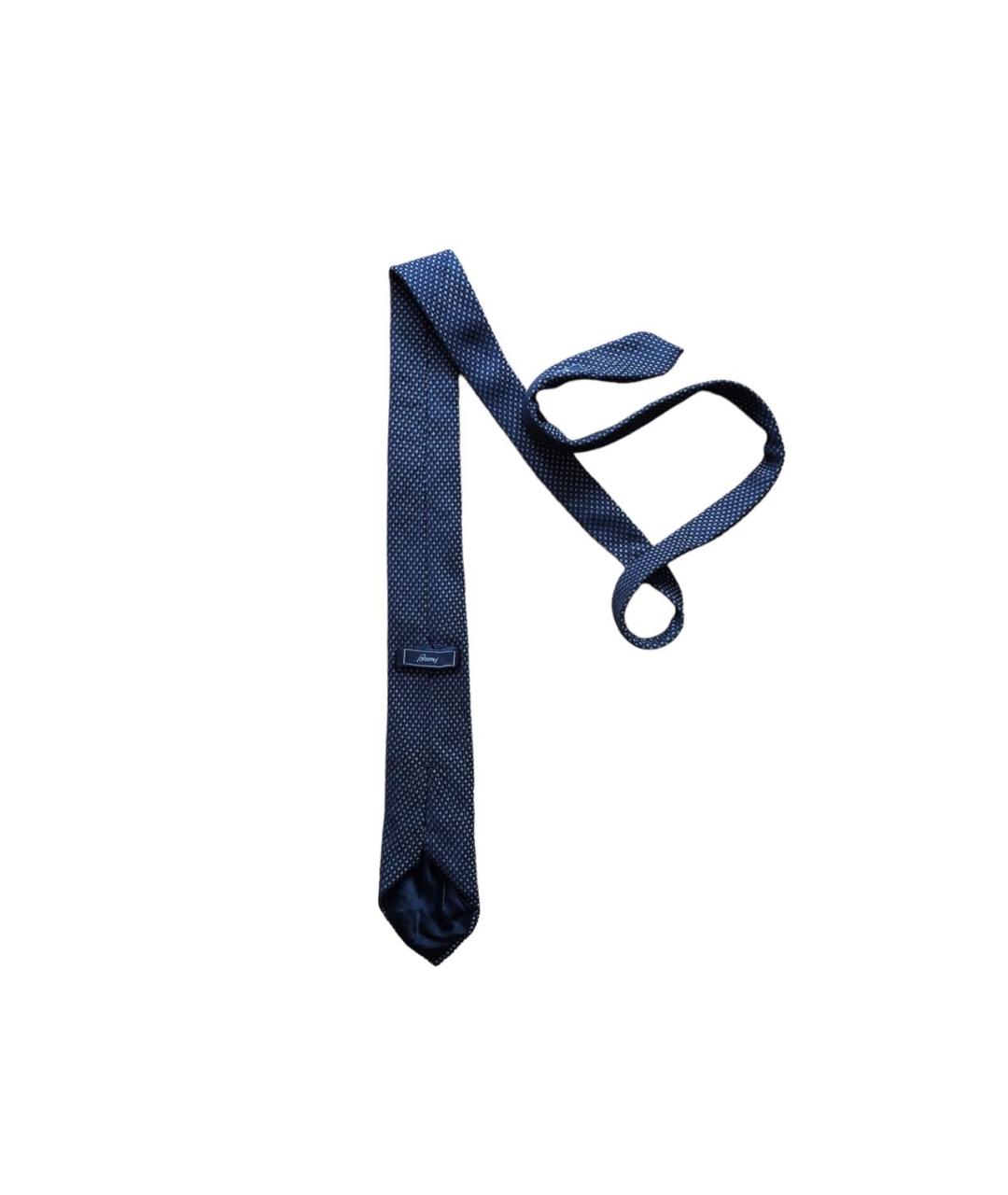 BRIONI Темно-синий шелковый галстук, фото 4