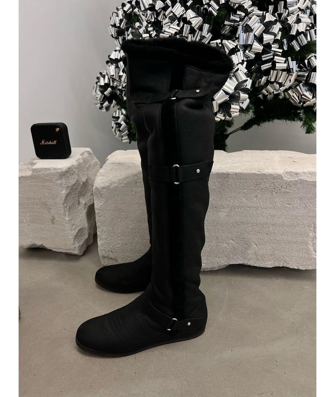 GIANVITO ROSSI Черные нубуковые ботфорты, фото 7