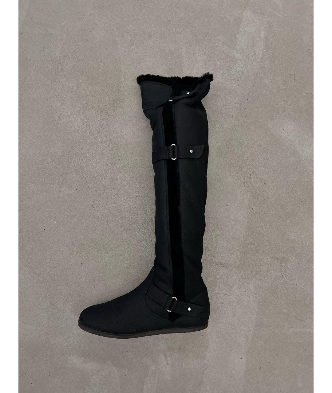 GIANVITO ROSSI Черные нубуковые ботфорты, фото 3