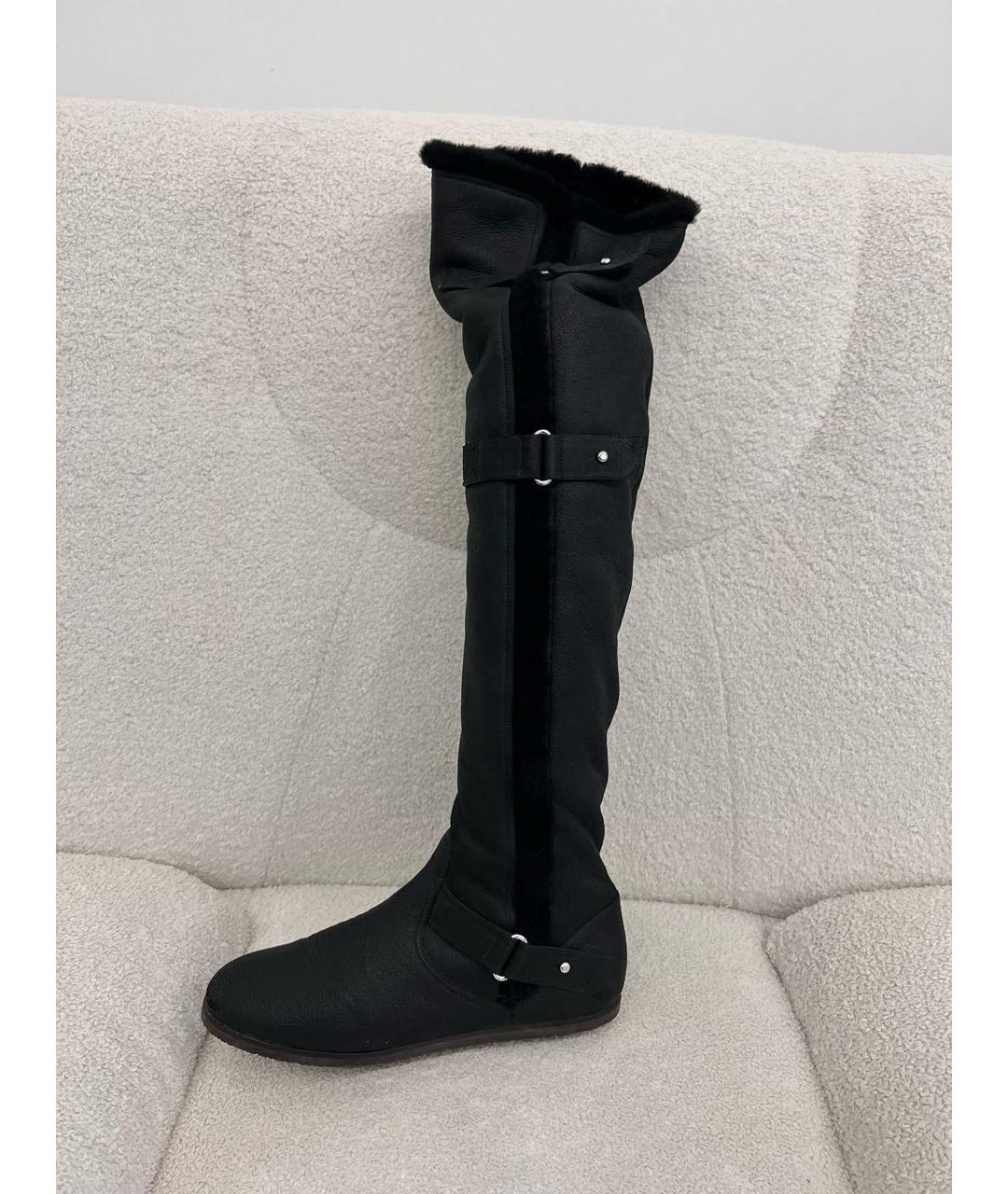 GIANVITO ROSSI Черные нубуковые ботфорты, фото 8