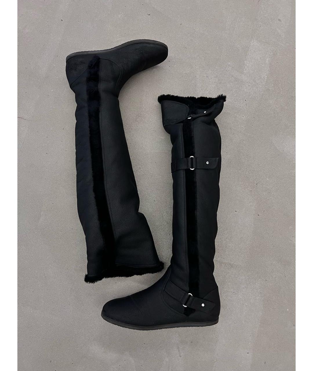 GIANVITO ROSSI Черные нубуковые ботфорты, фото 2