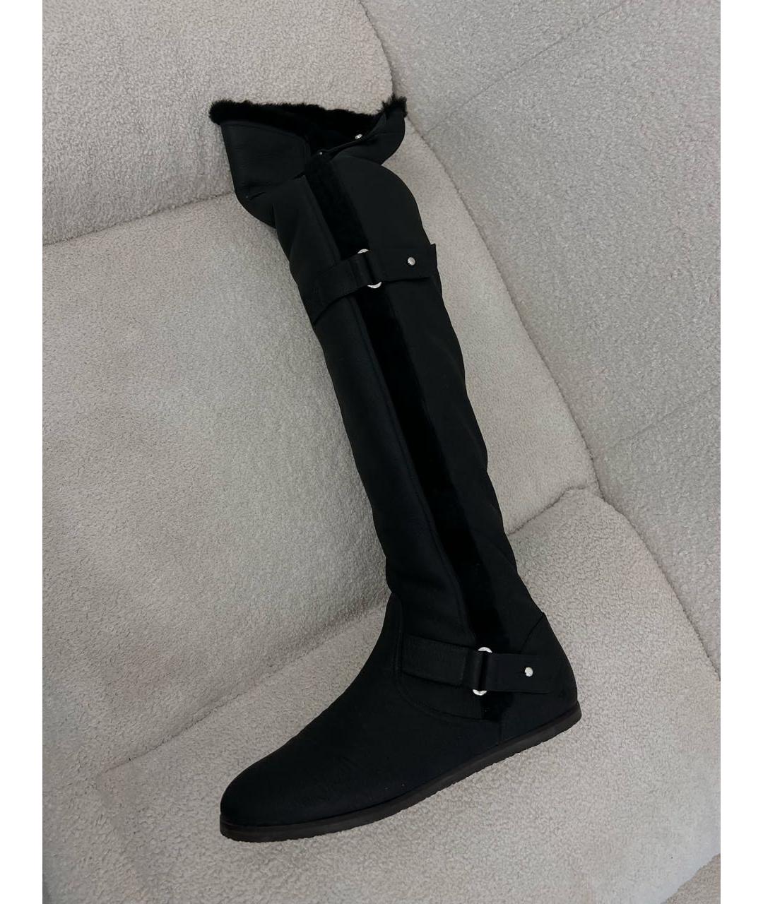 GIANVITO ROSSI Черные нубуковые ботфорты, фото 6