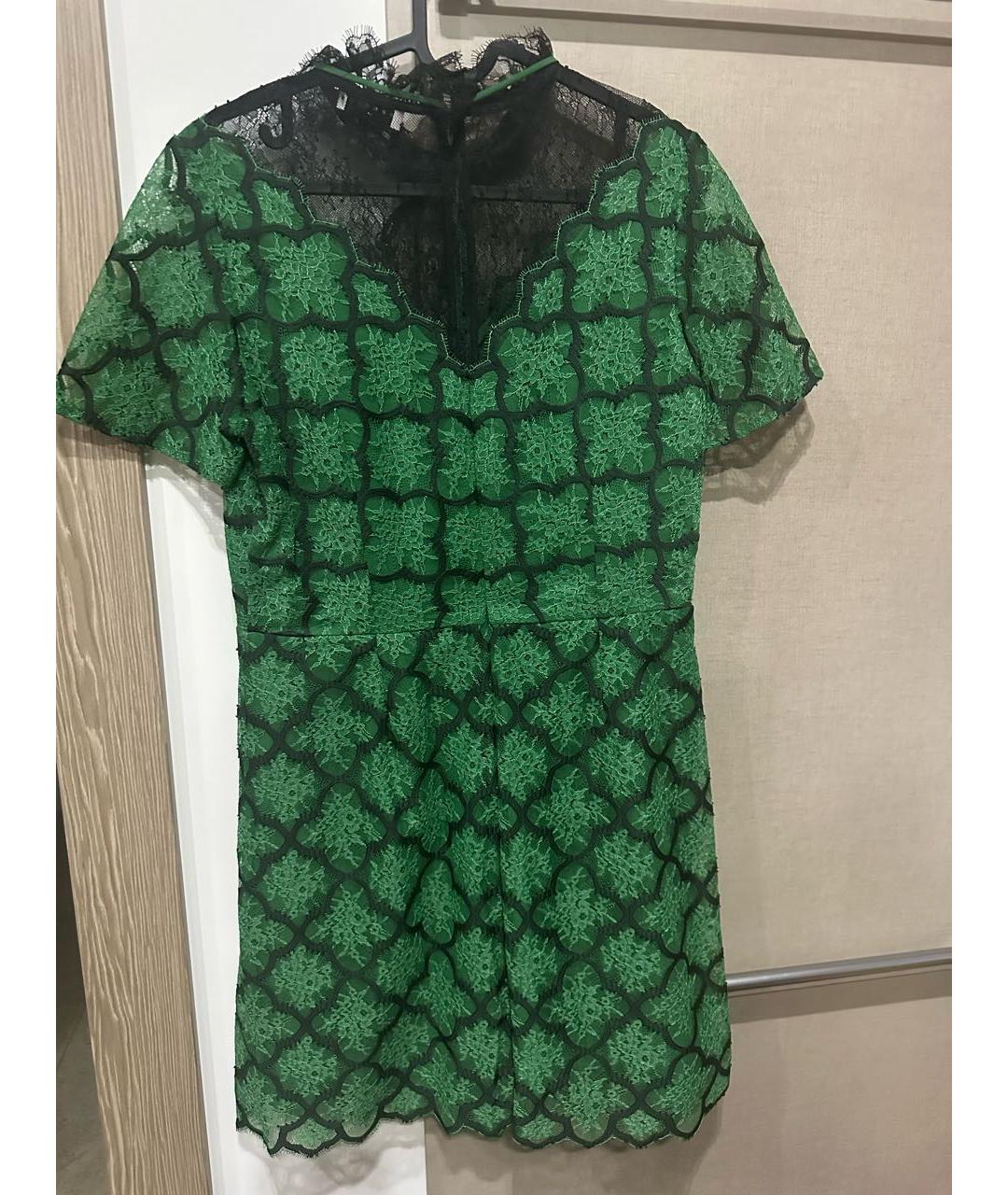 SANDRO Зеленые кружевное коктейльное платье, фото 2