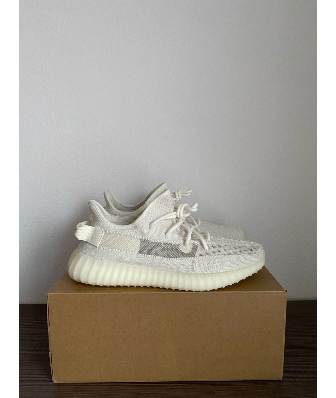 ADIDAS YEEZY Белые текстильные низкие кроссовки / кеды, фото 8