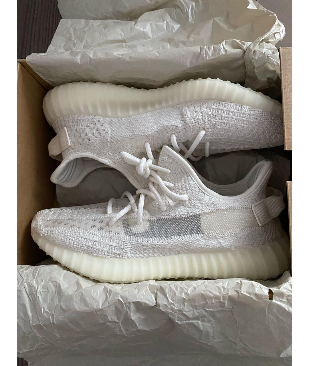 ADIDAS YEEZY Белые текстильные низкие кроссовки / кеды, фото 2