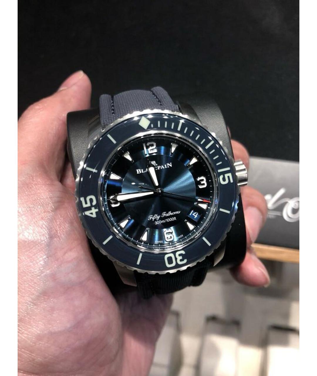 Blancpain Темно-синие титановые часы, фото 2