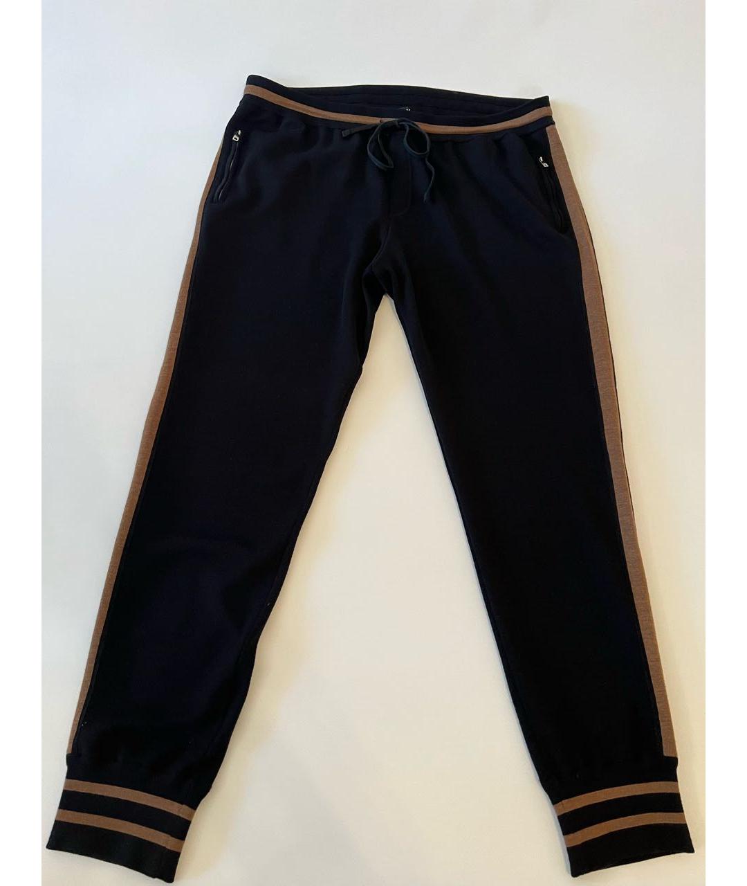 DOLCE&GABBANA Черные шерстяные повседневные брюки, фото 8