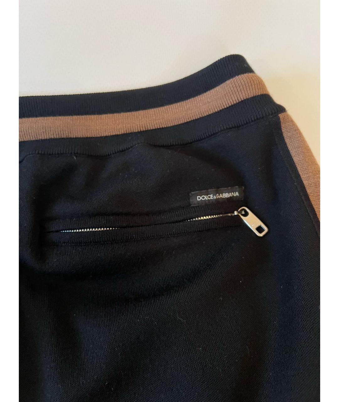 DOLCE&GABBANA Черные шерстяные повседневные брюки, фото 5