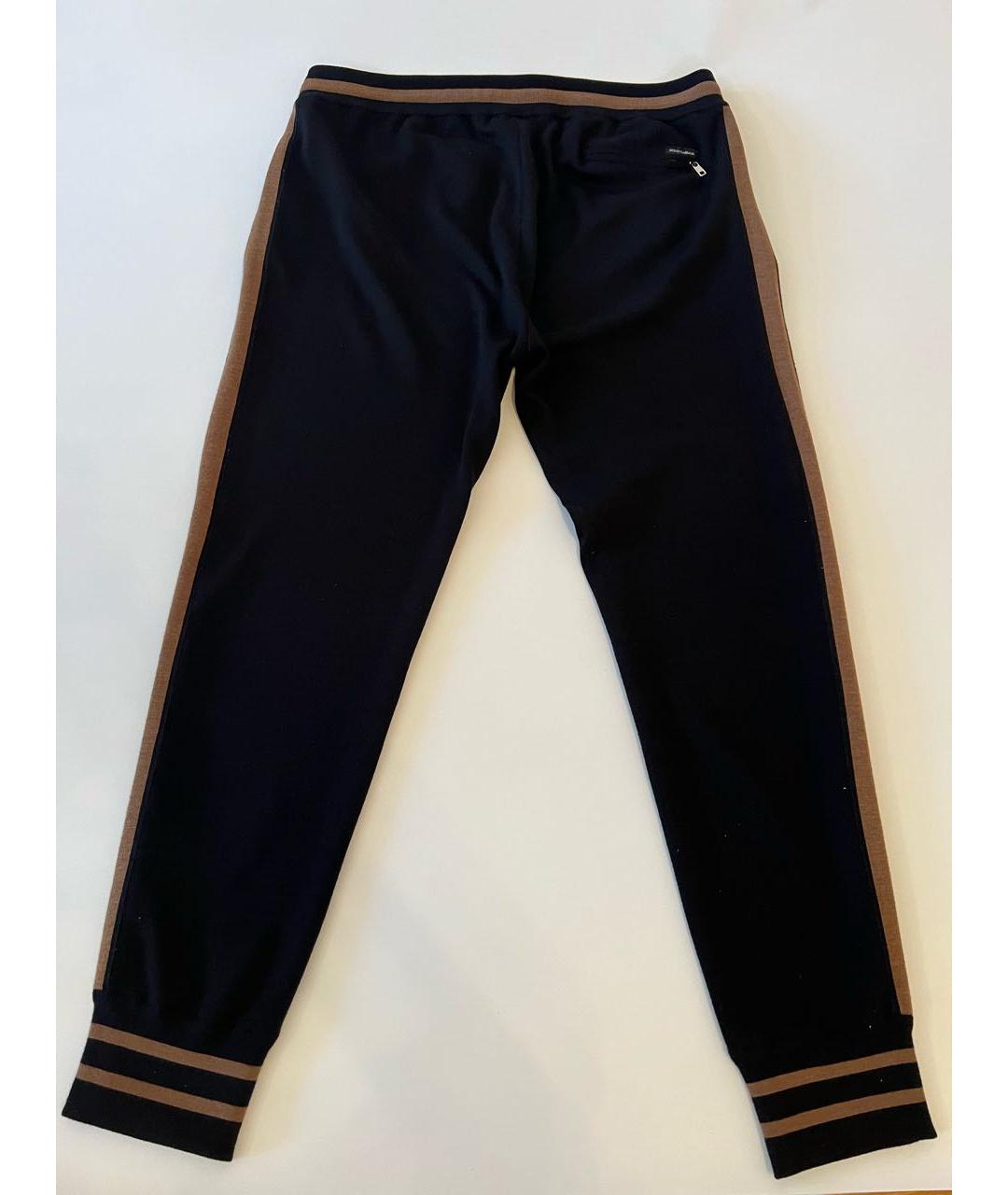 DOLCE&GABBANA Черные шерстяные повседневные брюки, фото 2