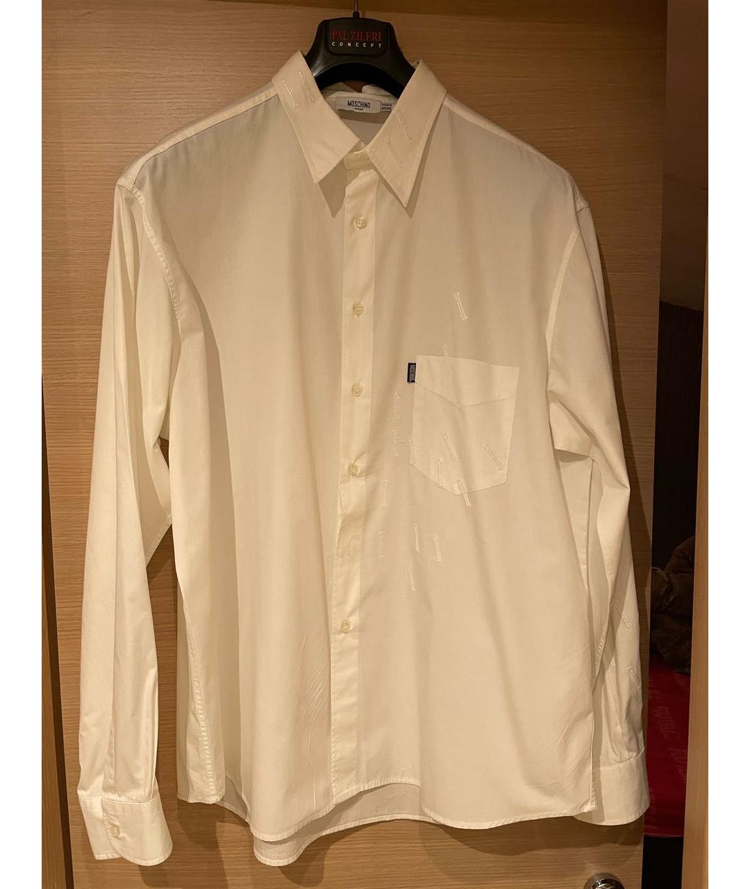 MOSCHINO Белая хлопковая кэжуал рубашка, фото 8