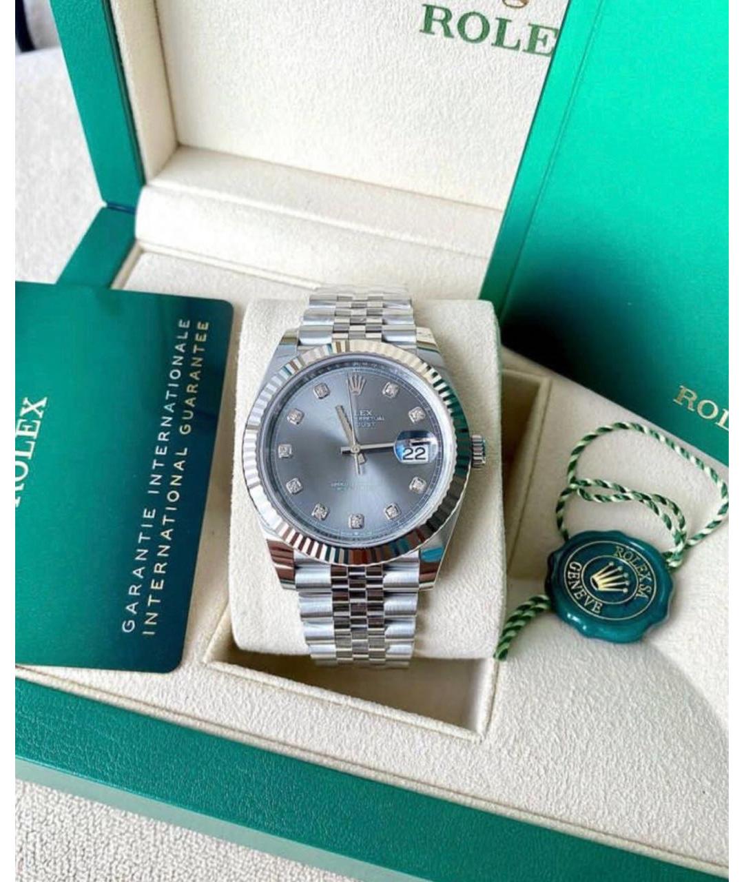 ROLEX Антрацитовые часы из белого золота, фото 2