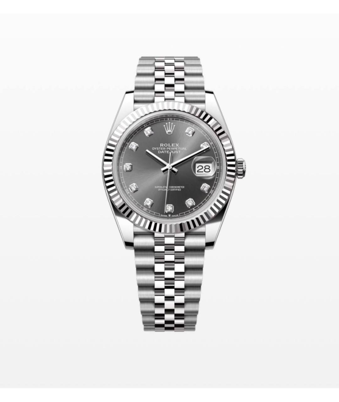 ROLEX Антрацитовые часы из белого золота, фото 3