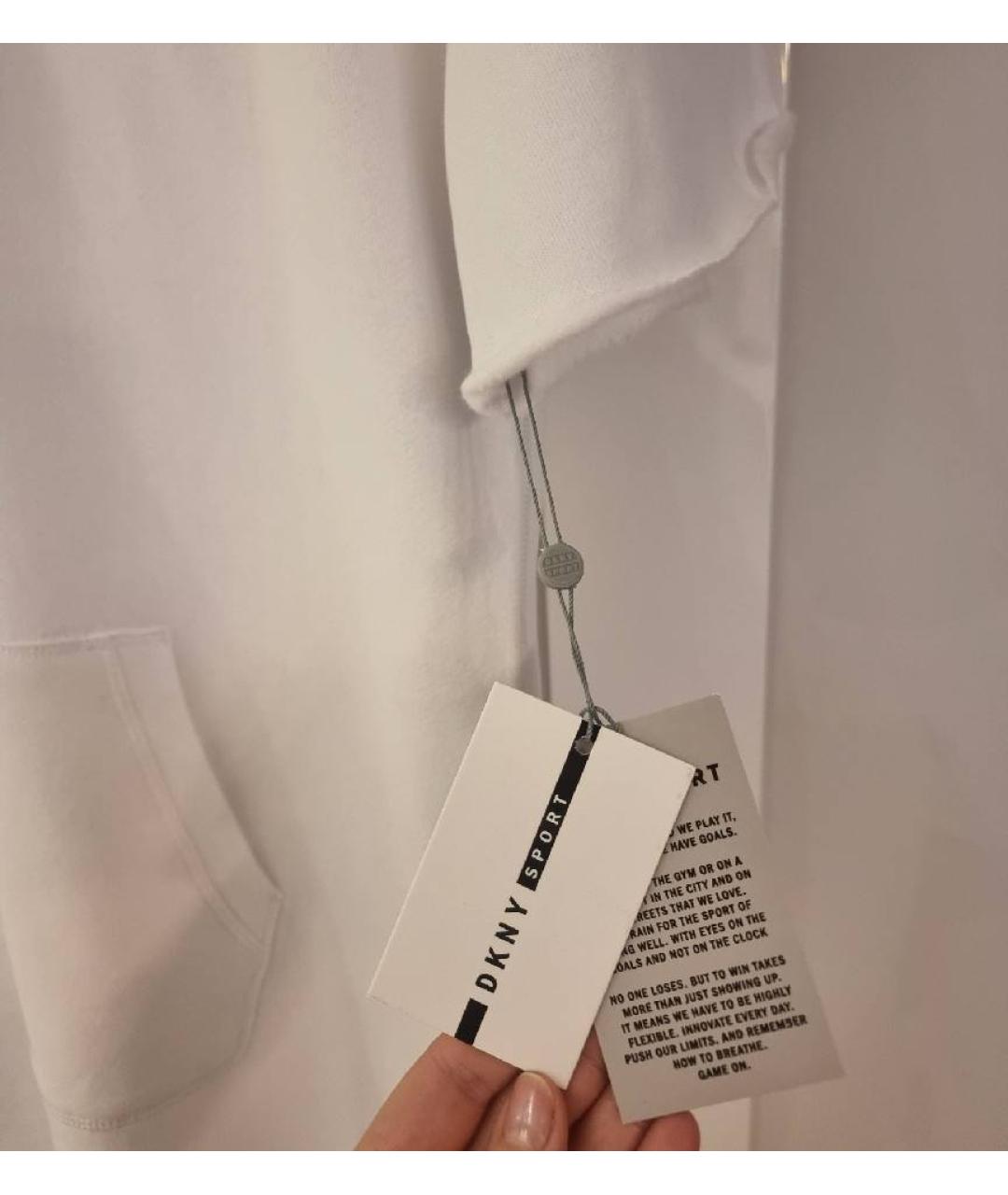 DKNY Белое хлопковое повседневное платье, фото 3