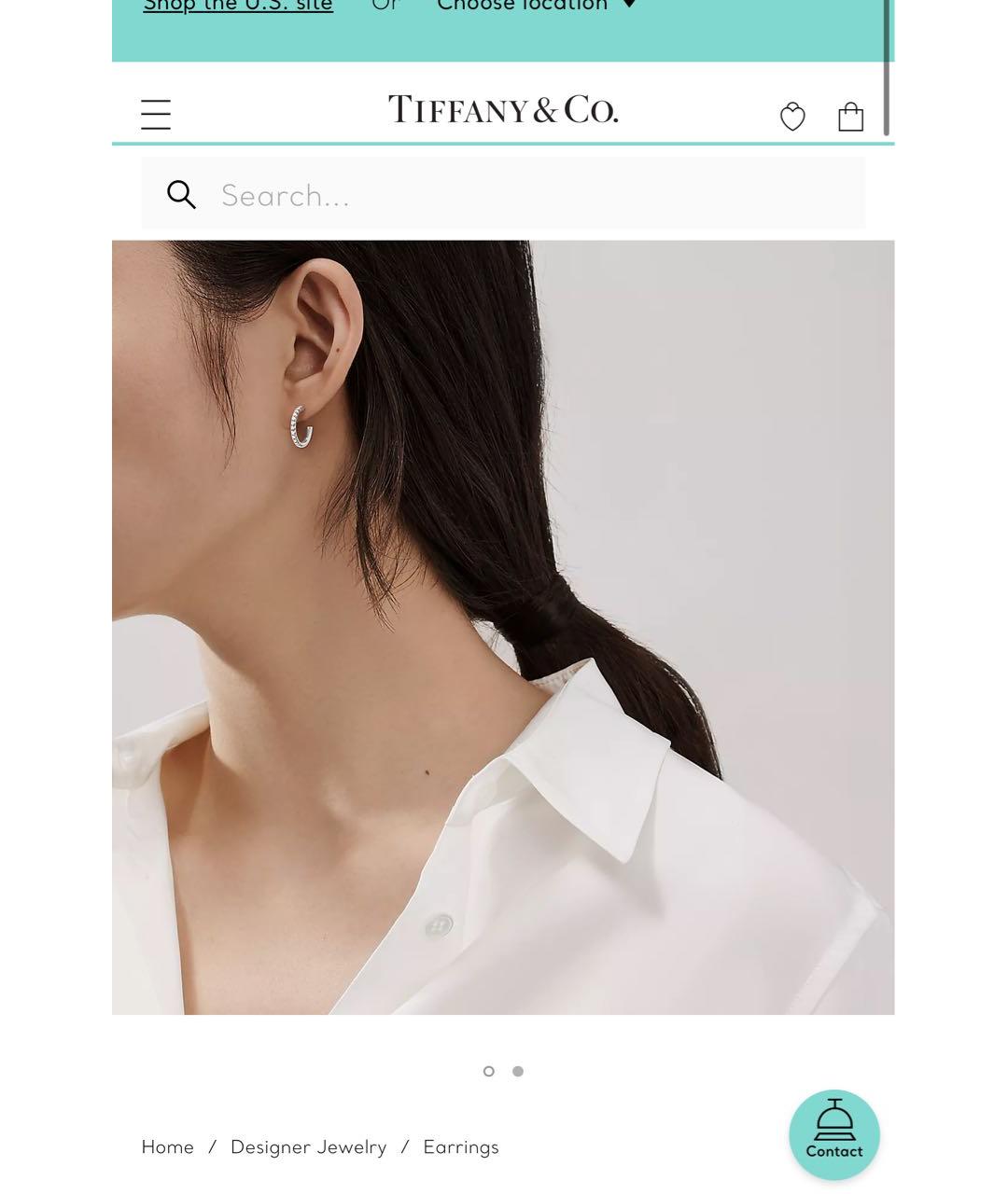 TIFFANY&CO Белые серьги из белого золота, фото 7