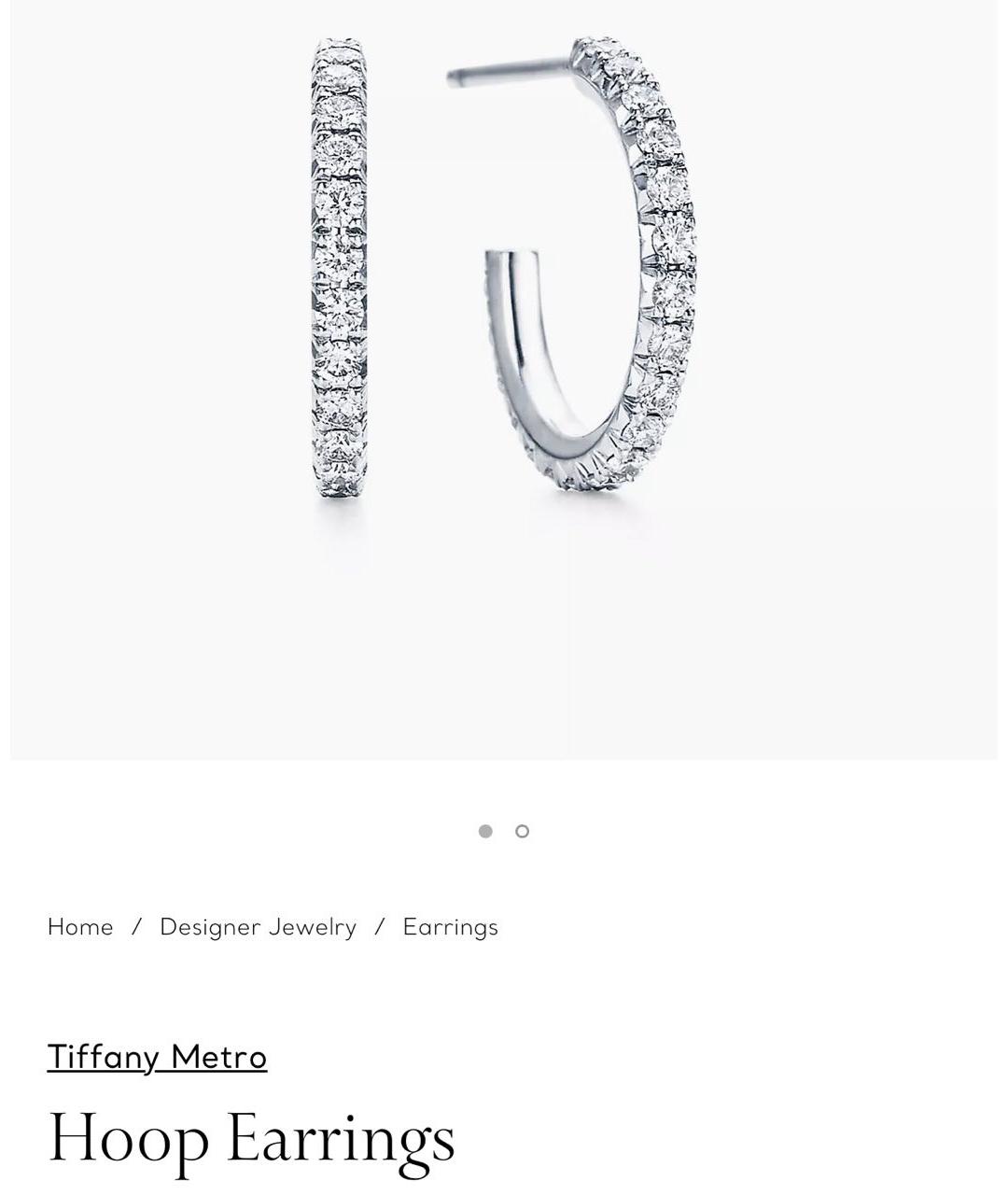 TIFFANY&CO Белые серьги из белого золота, фото 8
