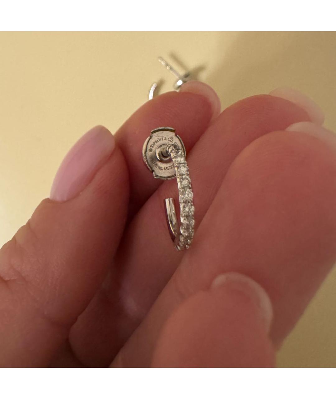 TIFFANY&CO Белые серьги из белого золота, фото 6