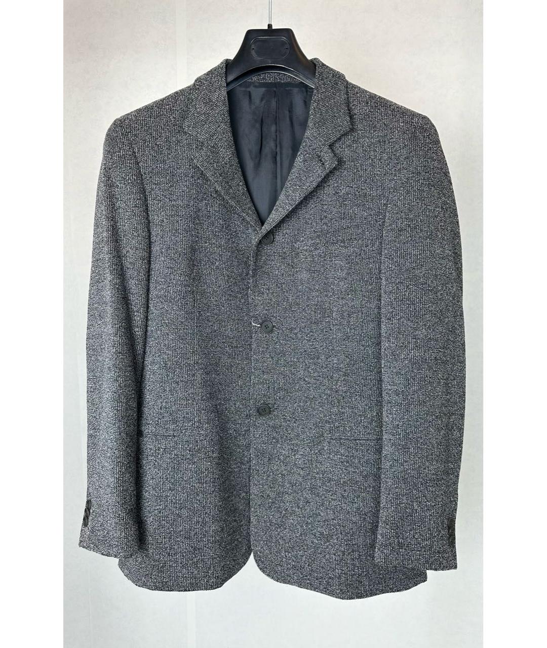 EMPORIO ARMANI Серый хлопковый пиджак, фото 9