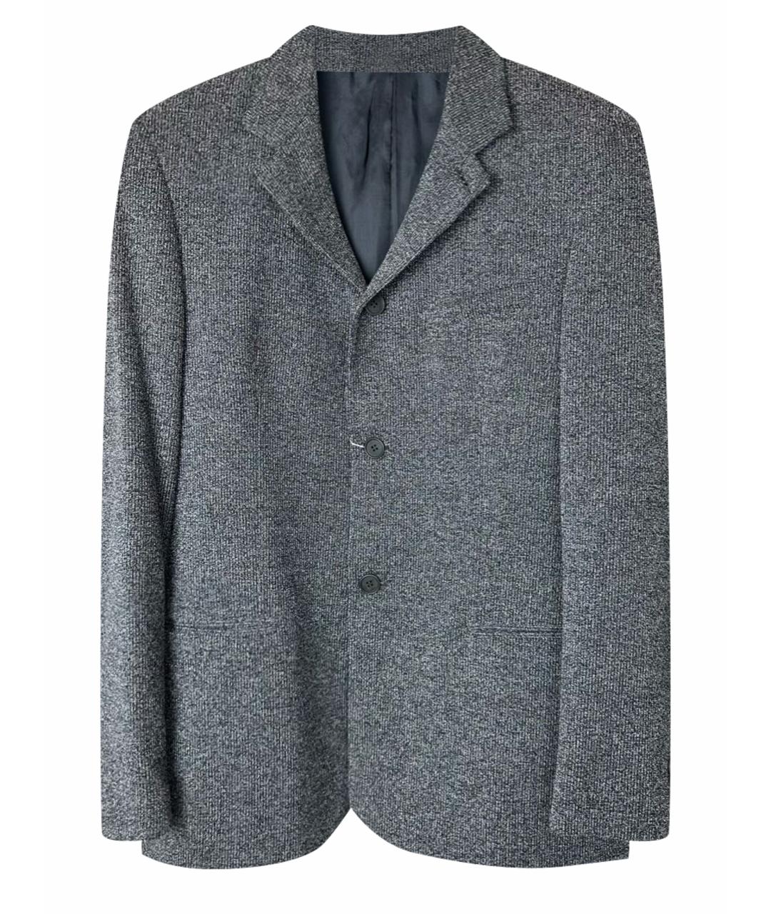 EMPORIO ARMANI Серый хлопковый пиджак, фото 1