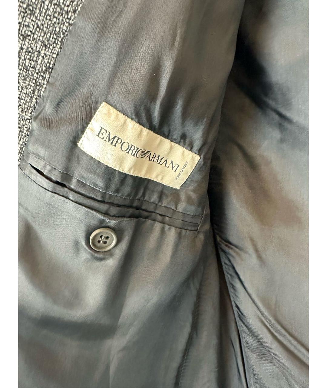 EMPORIO ARMANI Серый хлопковый пиджак, фото 3