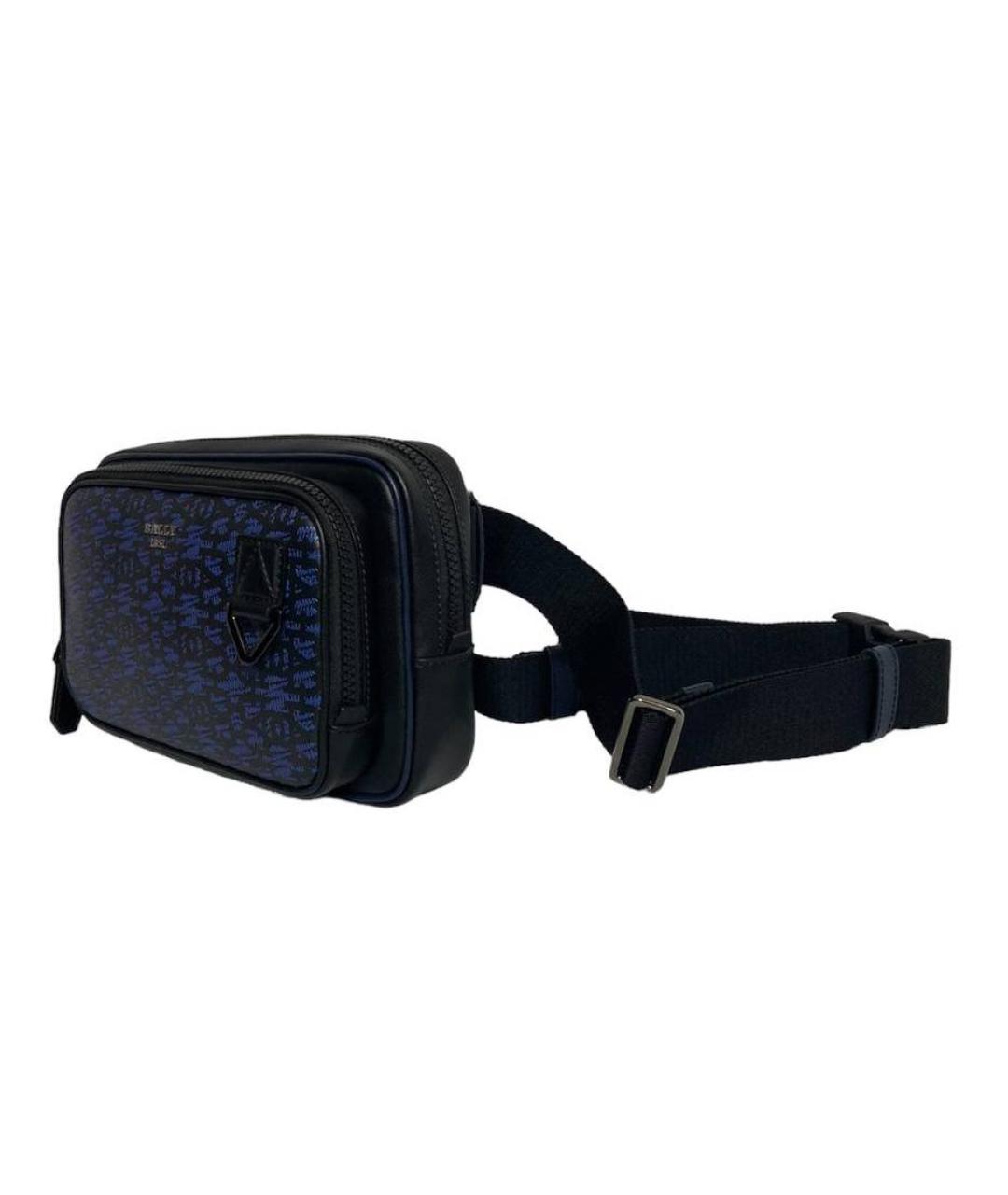 BALLY Темно-синяя поясная сумка из искусственной кожи, фото 3