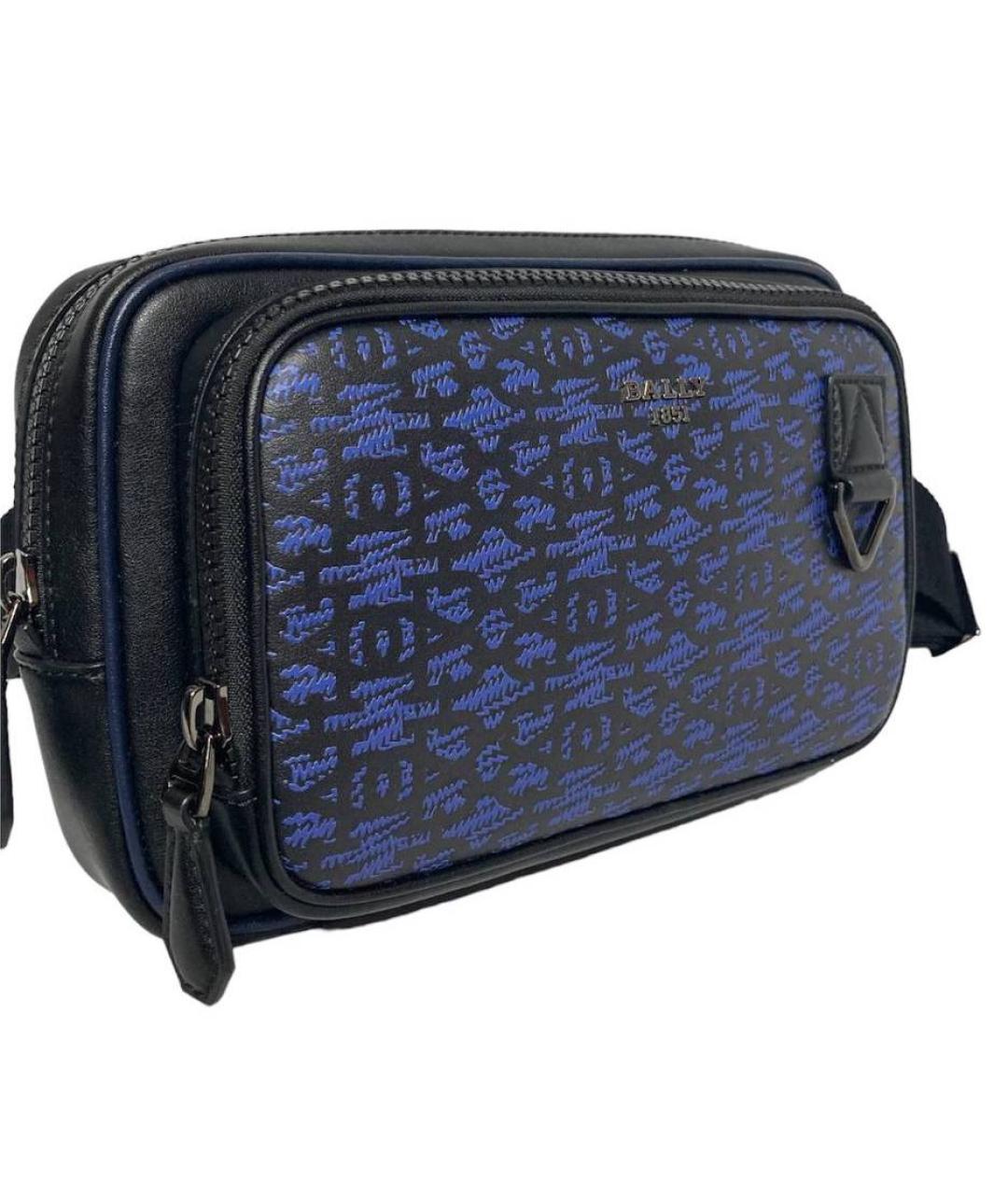 BALLY Темно-синяя поясная сумка из искусственной кожи, фото 7
