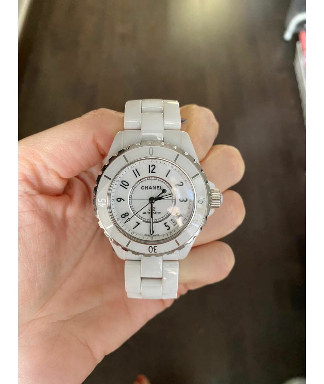 CHANEL PRE-OWNED Белые керамические часы, фото 3